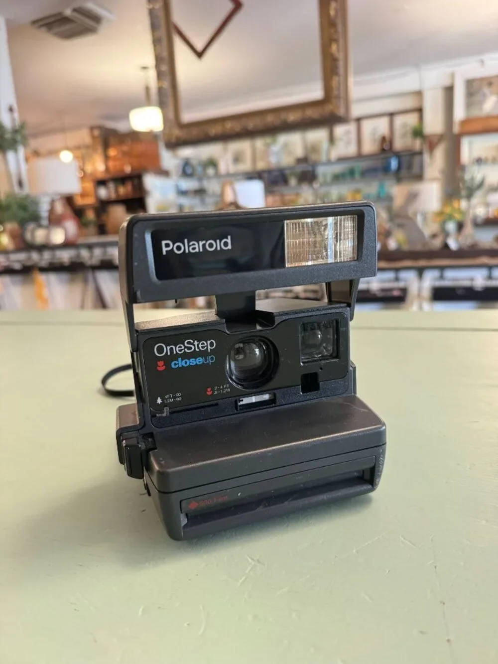 Polaroid OneStep Closeup 600 Instant Film Camera Black Strap Attached Vintage